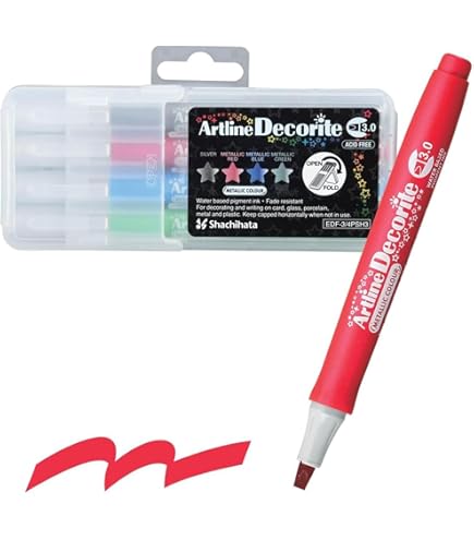 Amazon | シャチハタ アートライン ペン デコライト 4色セット 2 丸